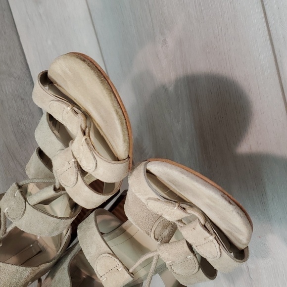 Marc Fisher Women Qmparadox Leather Ankle Heels Sandals shoes sz 9M - Picture 4 of 12